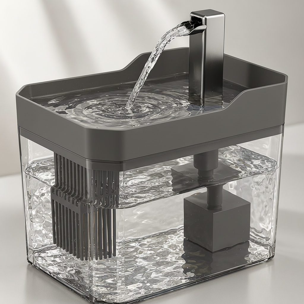 fontaine a eau gris pour chat Zarunivers
